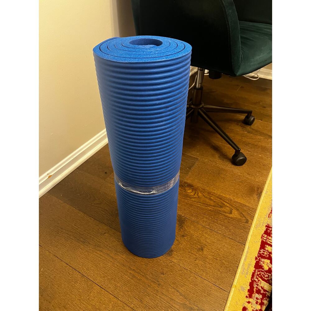 Extra Thick 1/2 Inch High Density Yoga Mat - Non-Slip Blue Exercise Mat